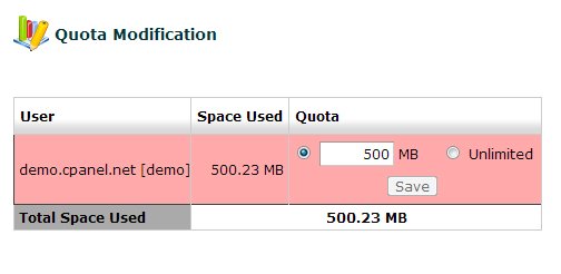 Quota Modification Quota Modification