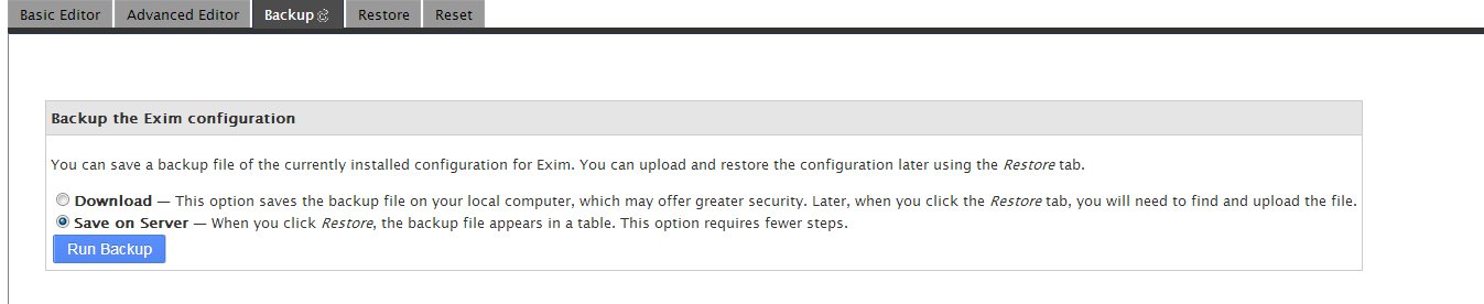 Exim Configuration Manager Exim Configuration Manager
