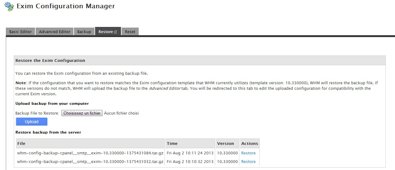 Exim Configuration Manager Exim Configuration Manager