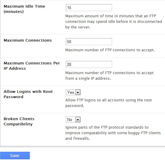 Configuration FTP Server Configuration FTP Server