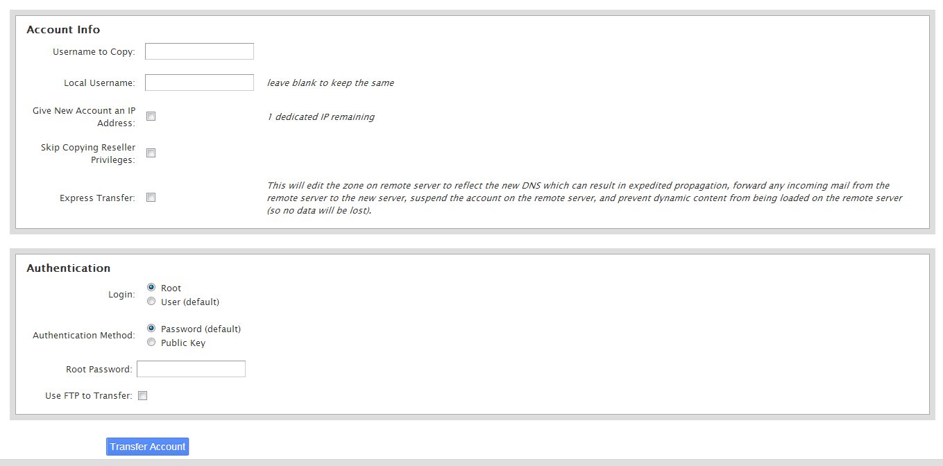 Copy an Account from Another Server Copy an Account from Another Server